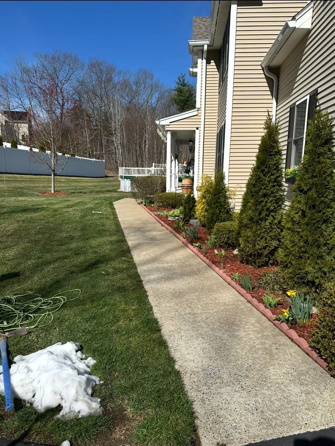 Plain concrete walkway prior to renovation